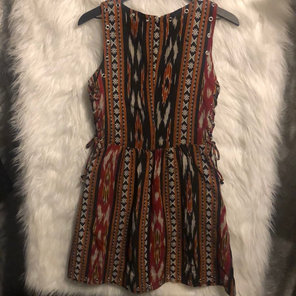 Reformation Bronco Lace Up Mini Dress Size 8 - Picture 3 of 8